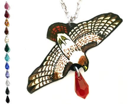 Red Tailed Hawk Necklace Hawk Necklace Falconry Necklace Etsy