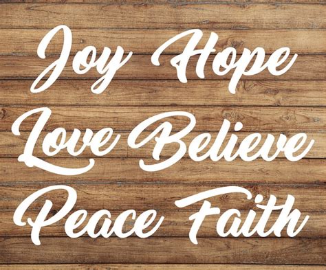 Word Bundle Decal Joy Hope Love Believe Peace Faith Stickers Etsy
