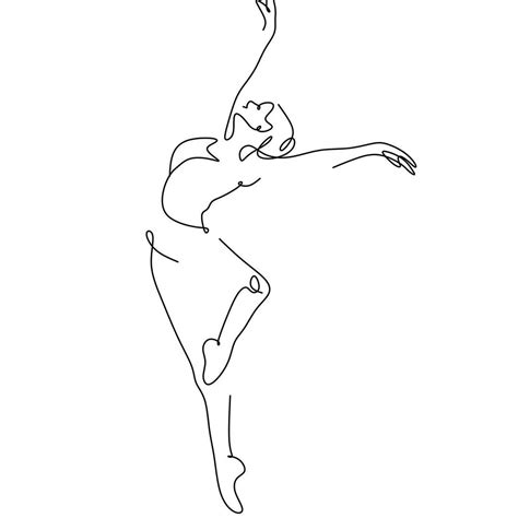 Ballerina Illustration Abstract Ballerina Printable One Line Body
