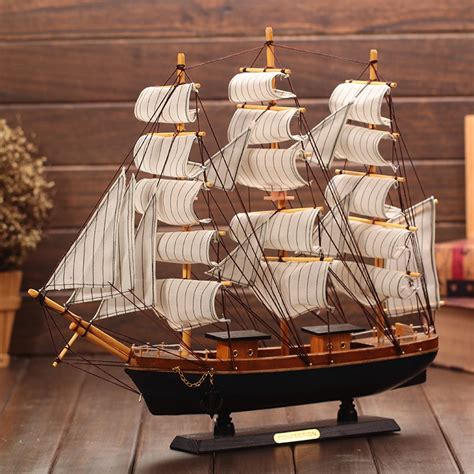Kapal Hiasan Kapal Kayu Hiasan Rumah Wooden Sailing Ship Model Vintage