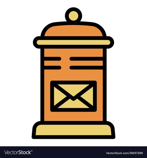 Street Mail Box Icon Outline Style Royalty Free Vector Image