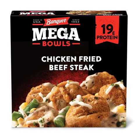 Check spelling or type a new query. Banquet Mega Bowls Chicken Fried Beef Steak Frozen Dinner ...