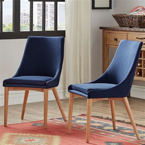 Homesullivan Nobleton Twilight Blue Linen Dining Chair Set Of 2