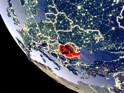 Romania From Space On Earth Stock Image Image Of Satellite Romanian