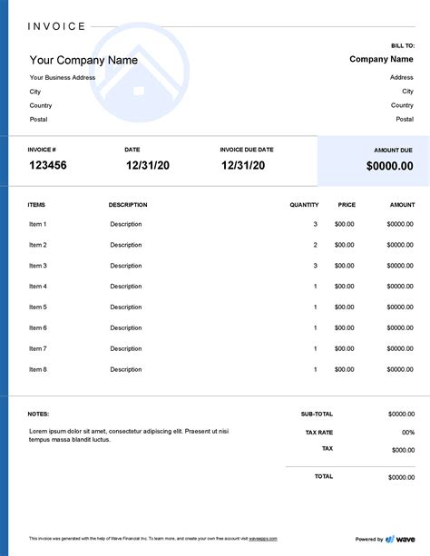 Roofing Invoice Template Free Download