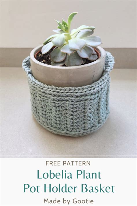 Lobelia Crochet Plant Pot Holder Basket Free Pattern Made By Gootie