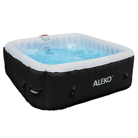 Square Inflatable Jetted Hot Tub Spa With Cover 6 Person 265 Gallon