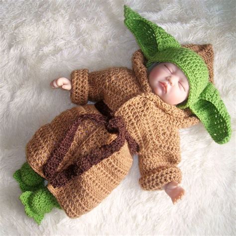 Newborn Baby Yoda Photo Props Star Wars Outfits Crochet Knit Baby