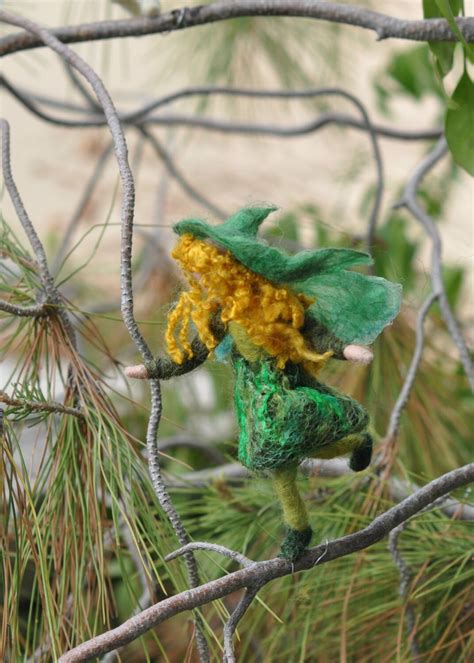 Needle Felted Waldorf Little Green Fairy Ornament Christmas