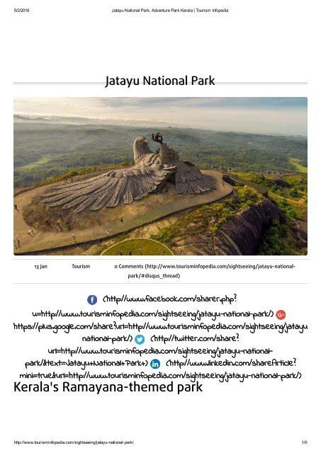 Jatayu National Park Adventure Park Kerela Tourism Infopedia