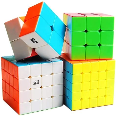 Cubos Rubik Qiyi 2x2 3x3 4x4 5x5 Stickerless Paquete 4 Mercado Libre