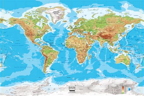 Mapamundi Gigante Fisico Politico Mapa Mural Del Mundo Mapamundi Images