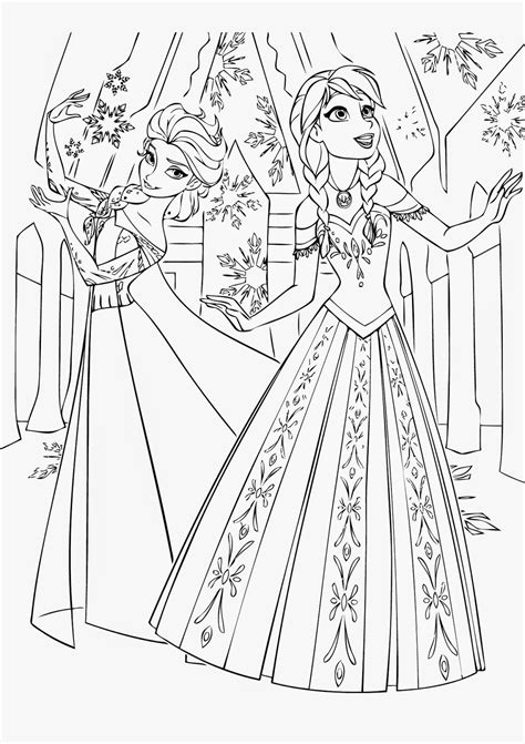 Coloring Frozen Princess Elsa Coronation Disney Colouring Printable Momjunction Olaf Sheets