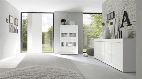Urbino Four Door Sideboard Gloss White Finish Sideboards And Display