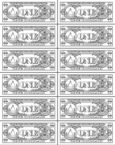 2 Dollar Bill Coloring Page
