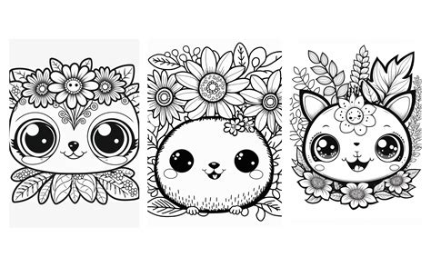 Cute Animals Coloring Pages For Kids Graphic By Creativehymms
