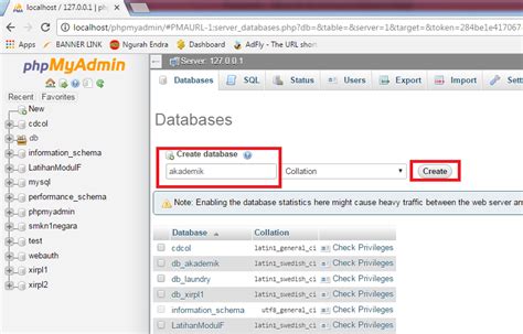 Langkah-langkah Membuat Database dengan PHPMyAdmin