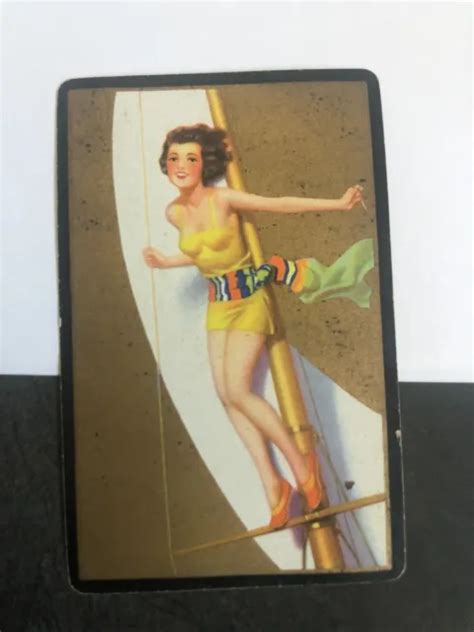 VINTAGE RETRO ART Swap Playing Card Pin Up Lady Pinup Woman In Bikini