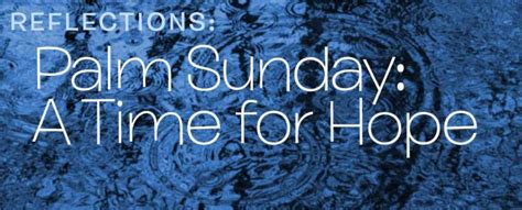 Reflection Palm Sunday Is A Time For Hope