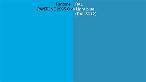Pantone 2995 C Vs Ral Light Blue Ral 5012 Side By Side Comparison
