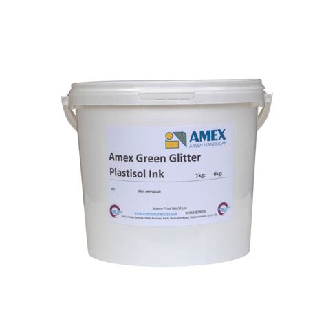 Amex Green Glitter Plastisol Ink Screen Print World