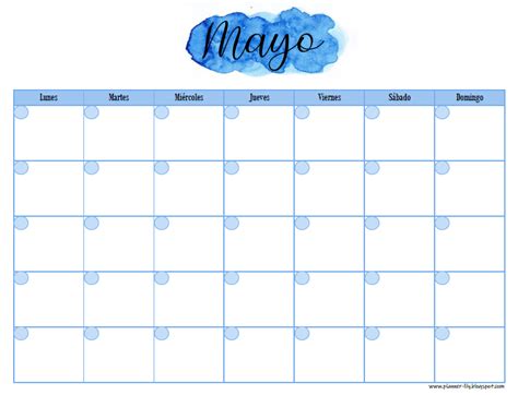 Planner Mensual Mayo Gratis Imprimible Plantilla De Calendario Para