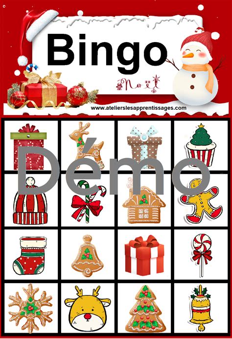 Bingo De Noël à Imprimer 10 Cartes