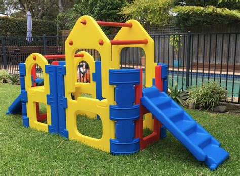 Kids Outdoor Play Gym Maxi Climber With Two Stepsslides And Water