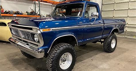 1977 Ford F 150 Ranger With A 460 4x4 Midnight Blue Ford Daily Trucks