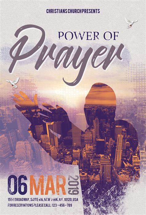 Church Power Of Prayer Flyer Poster 221080 Flyers Design Bundles