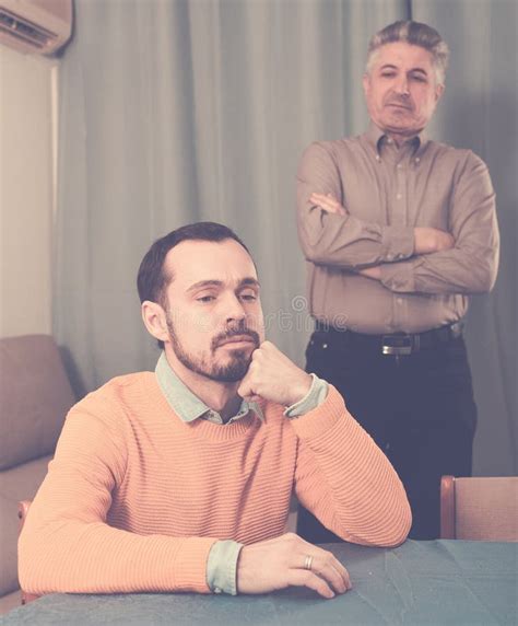 Adult Father Teaches His Son Stock Image Image Of Resentment Inside 88525641