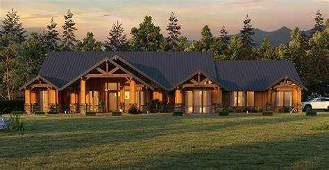 Lodge Life House Plan One Story Rustic Home Designs With