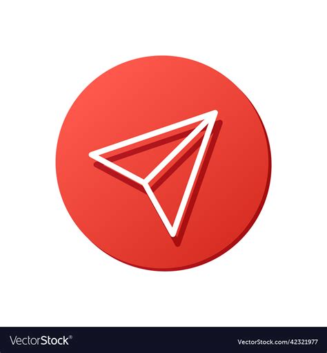 Send Message Icon Share Symbol Red Rounded Button Vector Image
