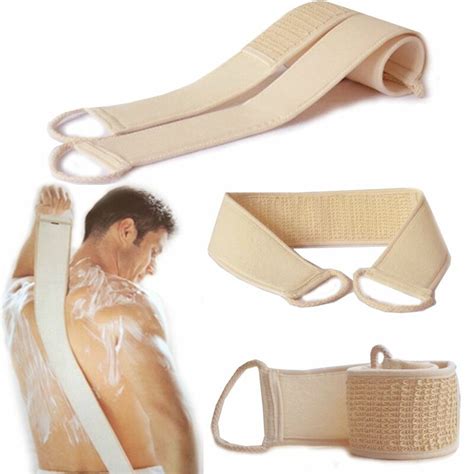 1pc Unisex Soft Skin Care Exfoliating Loofah Sponge Back Strap Bath Shower Body Massage Spa