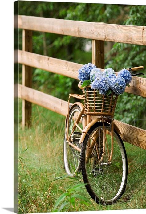 Bike With Basket Of Flowers Bike With Basket Bicycle Art Flower Basket