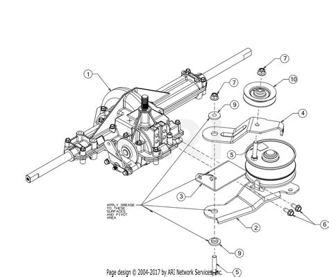 Mtd 13wn77ss031 Lt4200 2017 Parts Diagram For Transmission Pulley