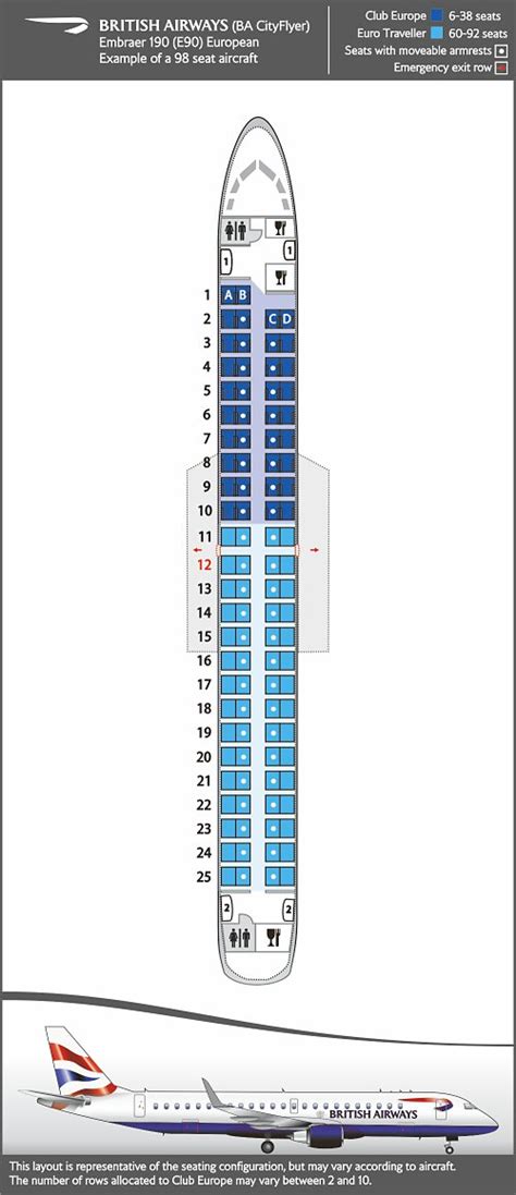 Embraer 190 Seating Map