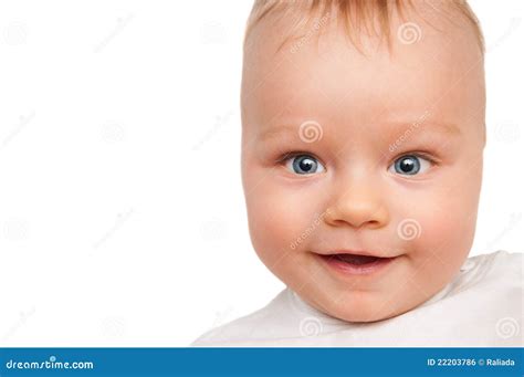 Bright Closeup Portrait Of Adorable Baby Isolated Stock Photo Image