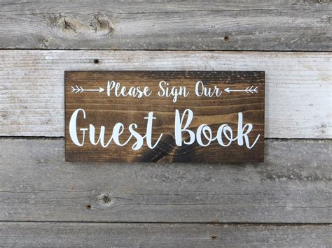 Rustic Hand Painted Wood Wedding Sign Please Sign Our