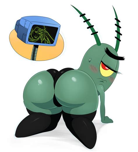 Rule 34 Bent Over Big Ass Big Butt Blush Girly Karen Plankton Meme Sheldon J Plankton
