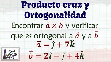 Producto Cruz Entre Dos Vectores Vectores Ortogonales En R3 La Prof Lina M3 Youtube