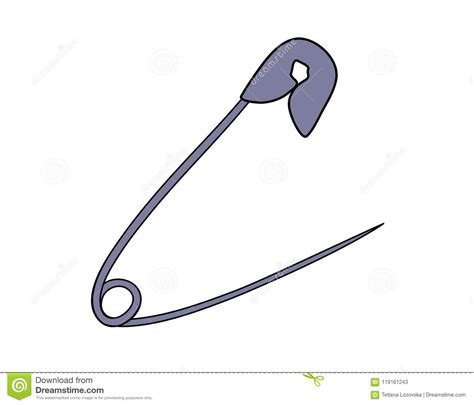Vector Illustration Of Safety Pin Stock Vector Illustration Of