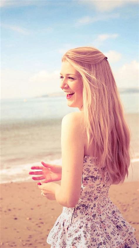 Sunny Beach Smile Shine Blonde Girl Iphone Wallpapers Free Download