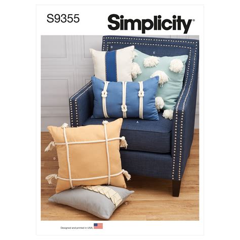 S9355 Pillows Simplicity Sewing Pattern 9355