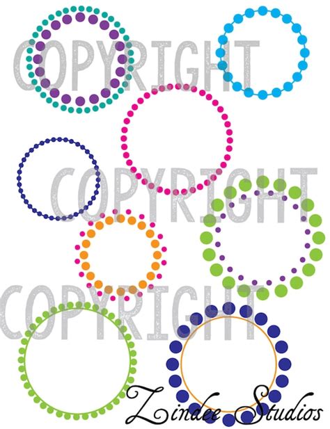 Polka Dot Circle Cut File For Monogram With Place For Monogram Etsy