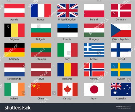 National Flags Of Countries With Their Names