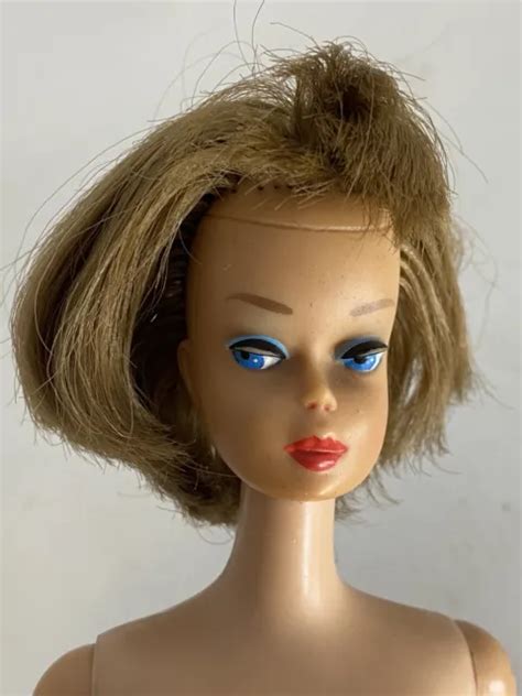 Vintage Mattel Barbie Doll 1958 Japan Blue Eyes Light Brown Hair Red