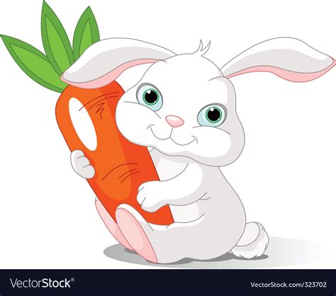 Rabbit Holds Carrot Royalty Free Vector Image Vectorstock