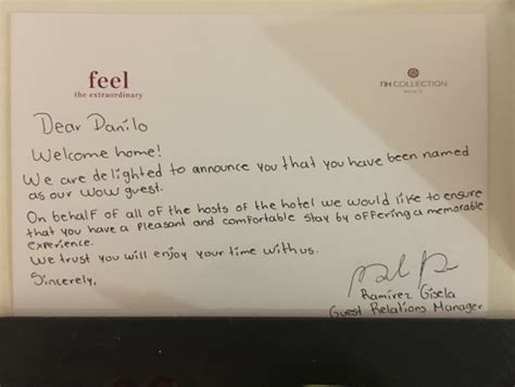 Welcome Letter For Hotel Guest