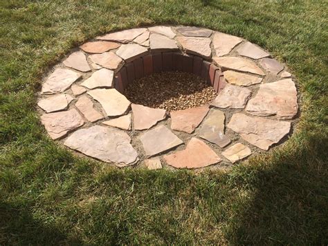 In Ground Fire Pit Made From Flagstone And Pavers Outdoor Fire Pit